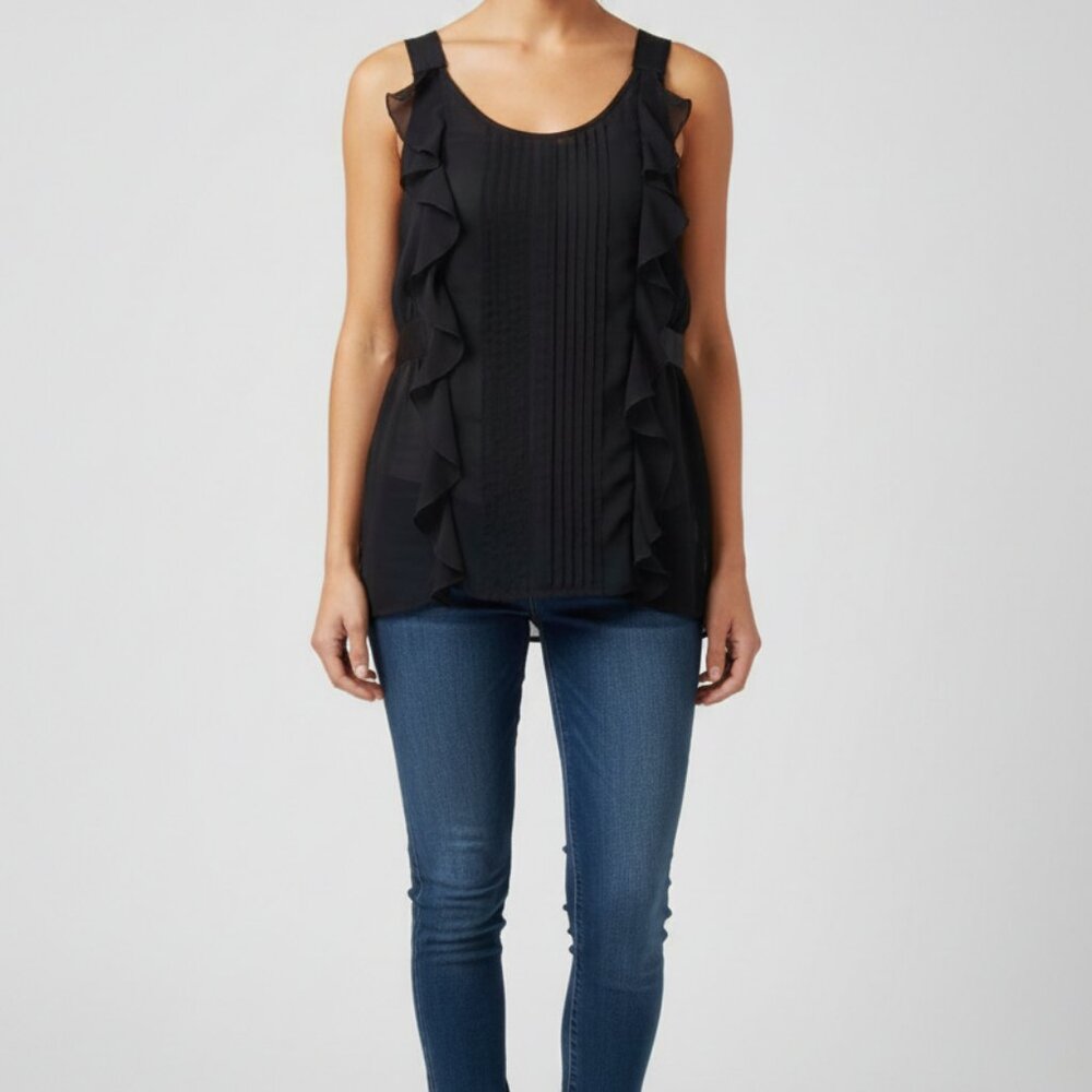 🖤 Black Sheer Camisole Top – Size Small